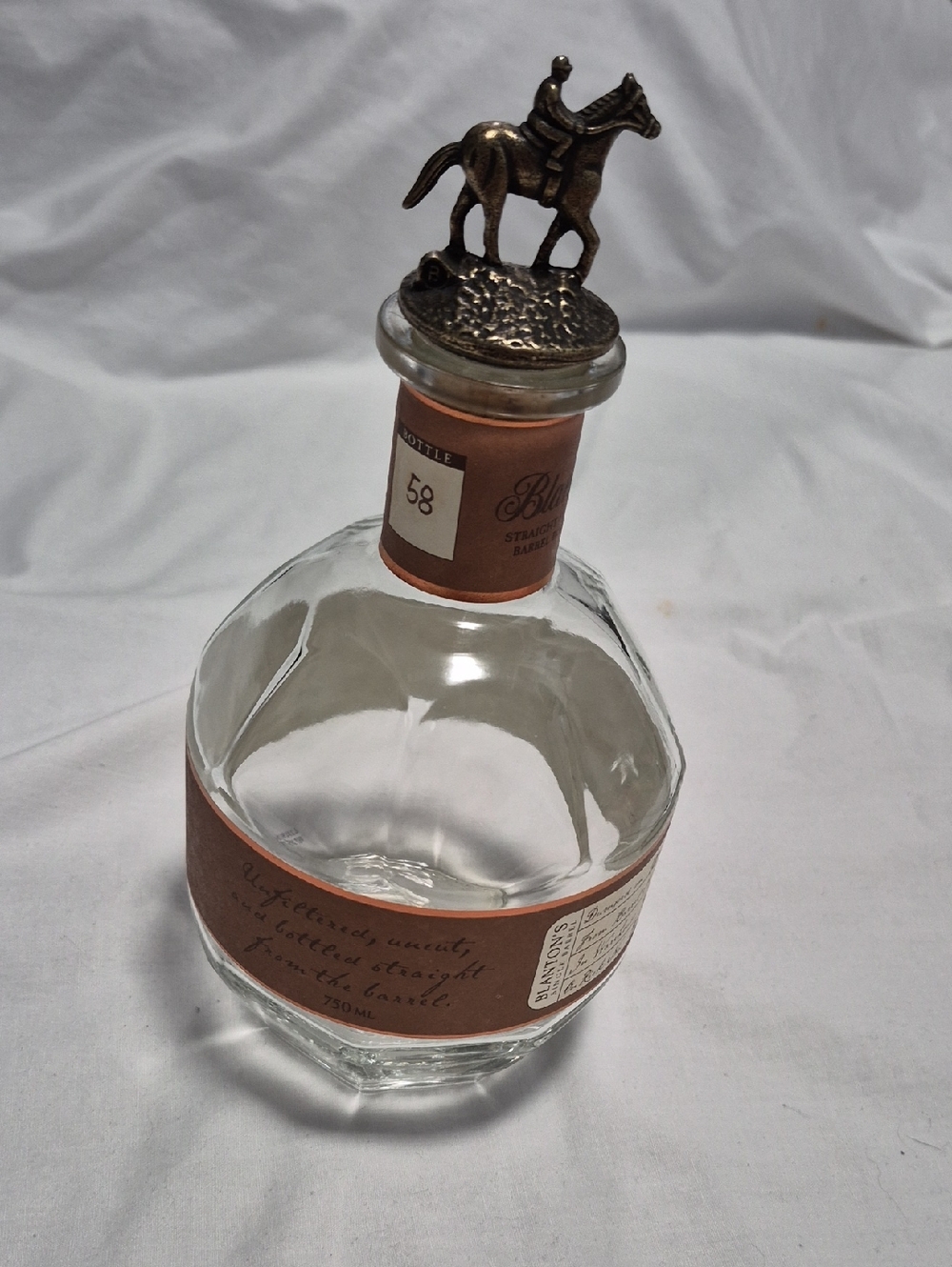Blanton's Straight From The Barrel Empty Decantor Letter B 58 Bottle